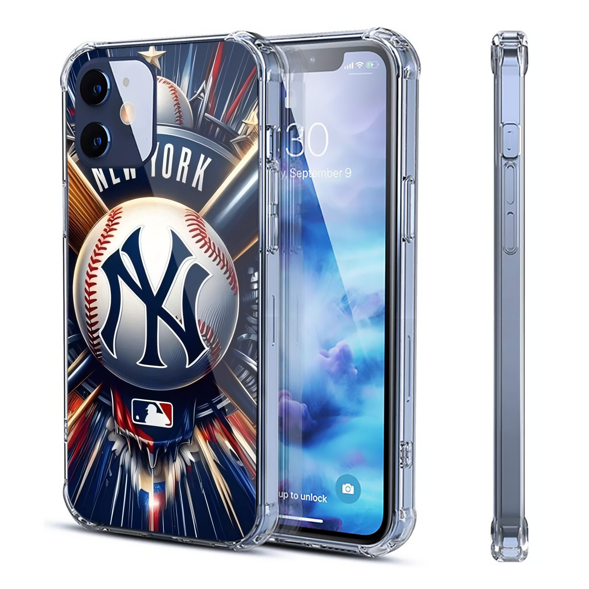 New York Yankees 268 Clear IPhone 12 Case – Soft TPU With UV Print – Enhanced Drop Protection, Precise Fit, Anti-Fingerprint, Customizable Design, Scratch-Resistant, Yellow-Resistant